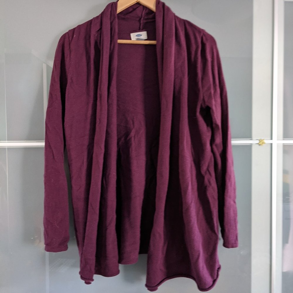 Shawl-Collared Open Cardigan